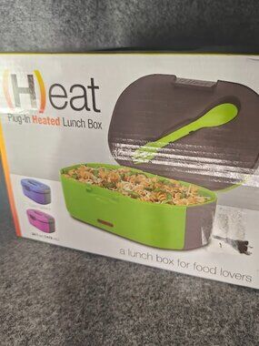 (H)eat Plug-In Heated Lunch Box Pink Portable Electric Food Warmer New